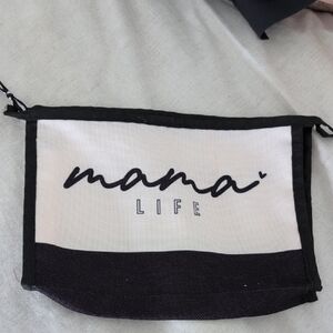 Black and White 'Mama Life' Pouch